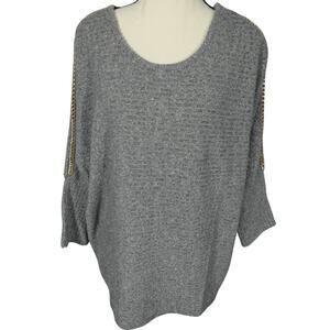 A Love Story Women's Knit Sweater Large Gray Dolman Sleeves NWT